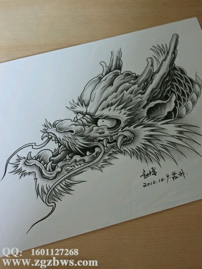 龙头纹身手稿