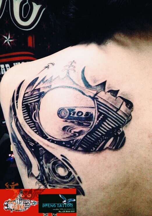 发动机_纹身图案手稿图片_dp的纹身作品集