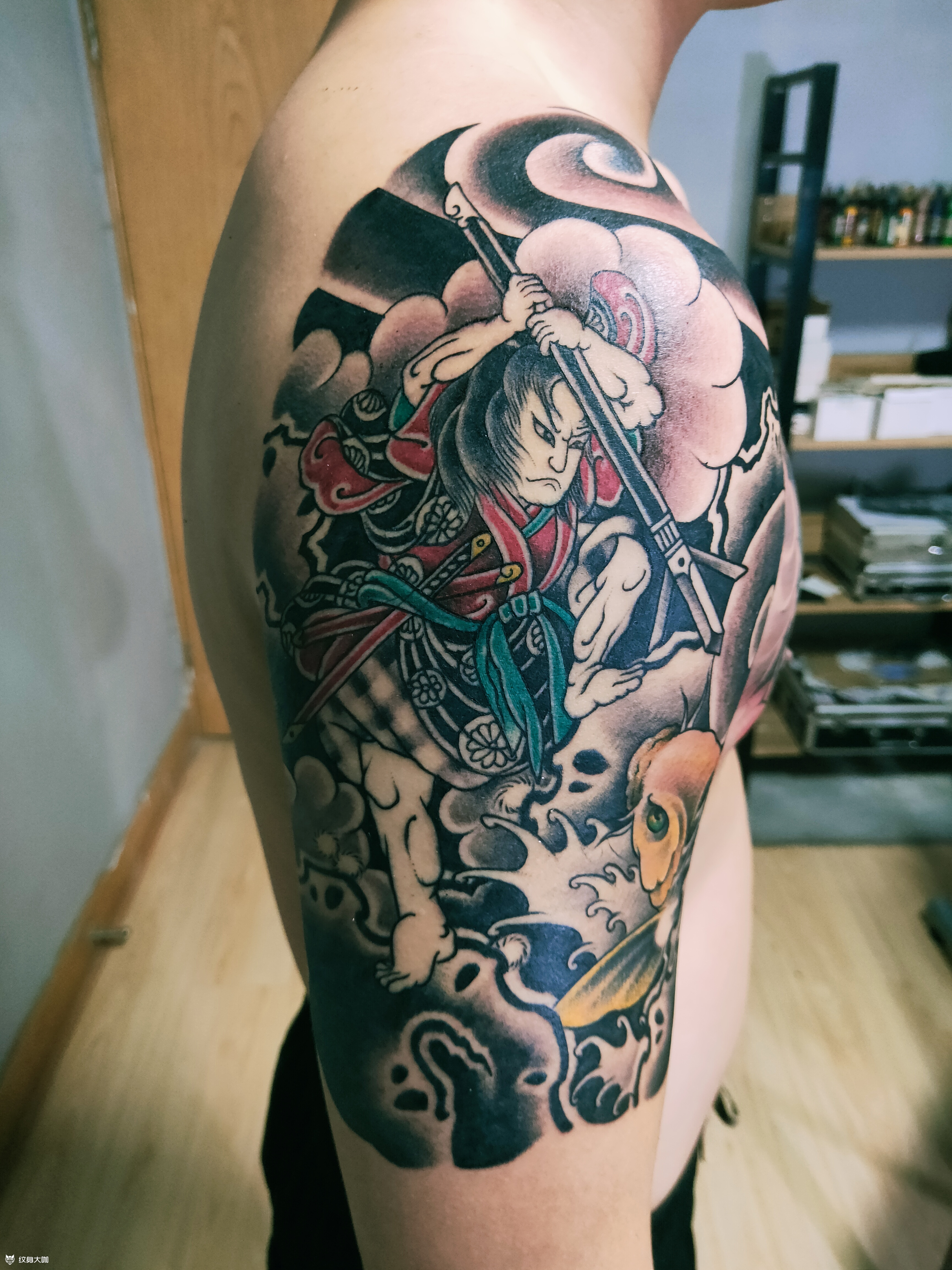 日式半甲_纹身图案手稿图片_黄鸿俊的纹身作品集