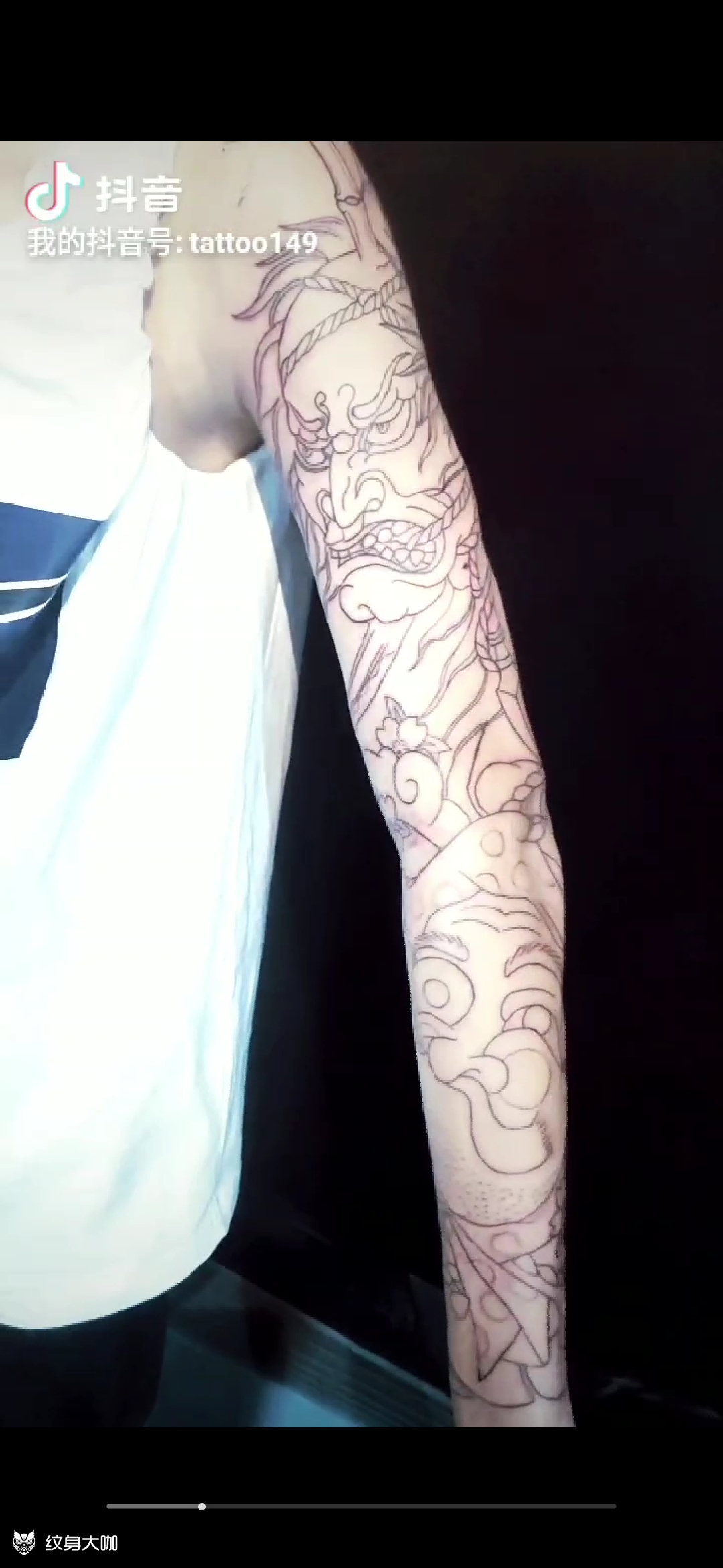 生首火男老传统花臂线条小哥哥_纹身吧社区 - 纹身大咖