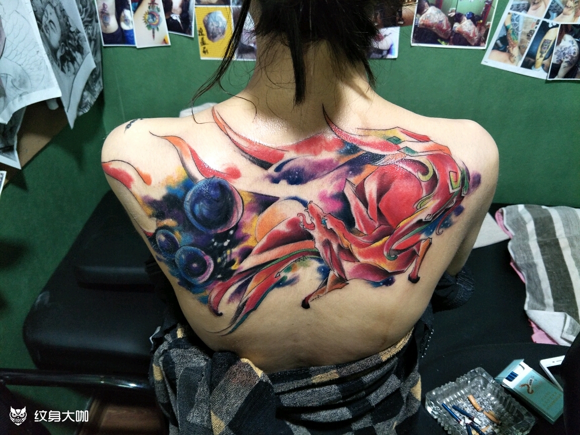 九尾狐_纹身图案手稿图片_神木荆客堂纹身的纹身作品集