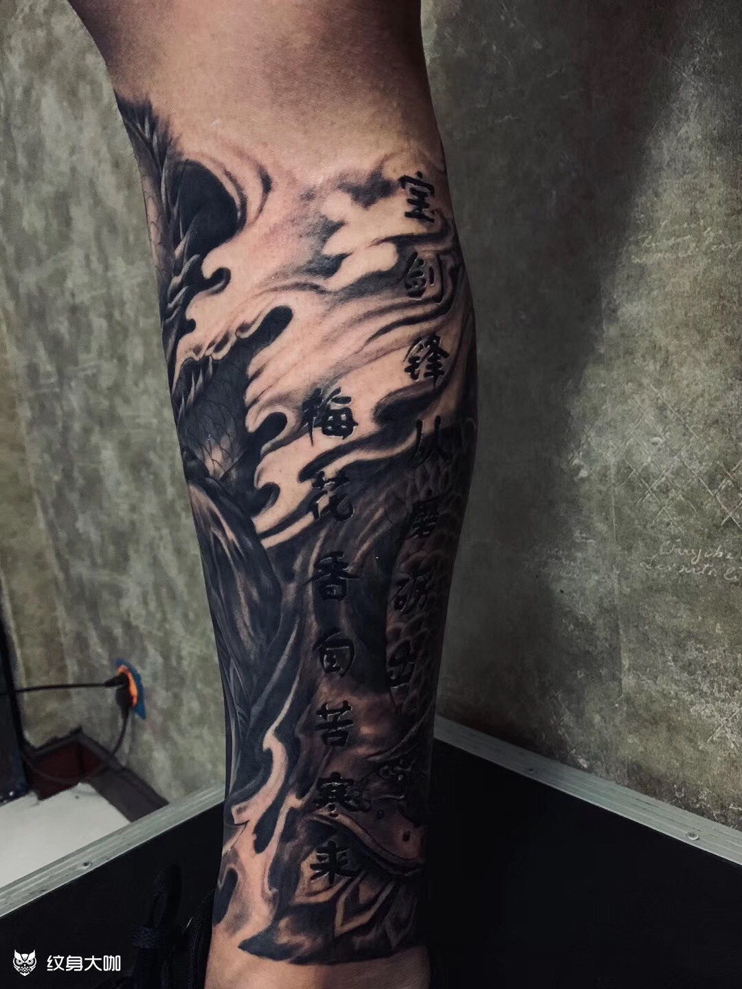 这两天刚刚纹的小腿全包现在想纹_纹身吧社区 - 纹身大咖