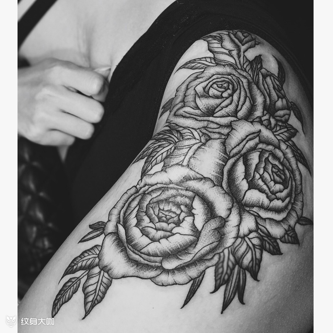 牡丹_纹身图案手稿图片_攀攀的纹身作品集