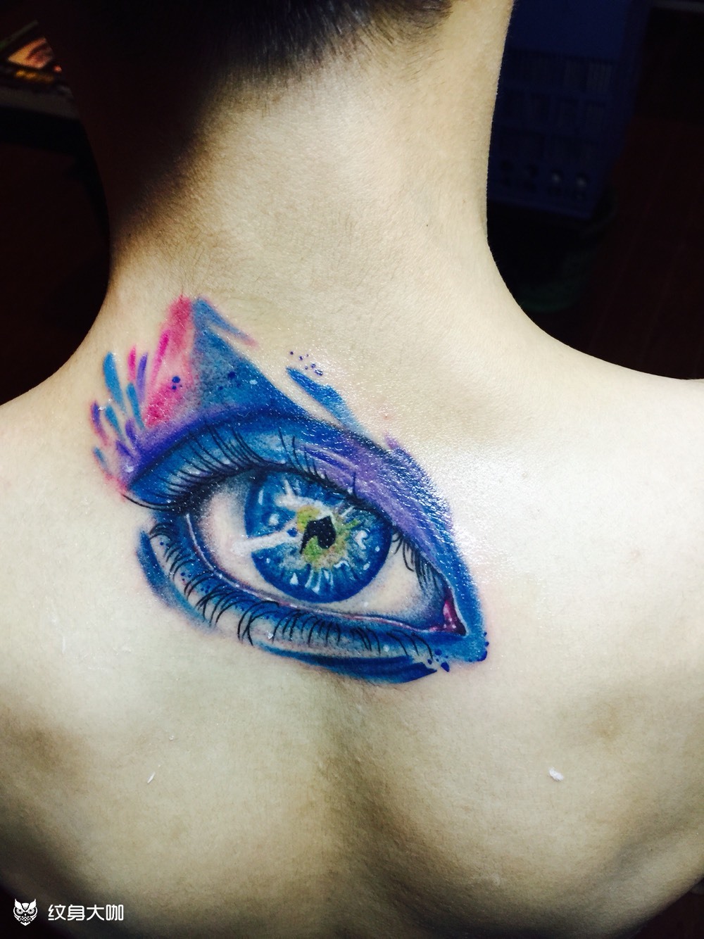 彩色泼墨眼睛_纹身图案手稿图片_龙海平的纹身作品集