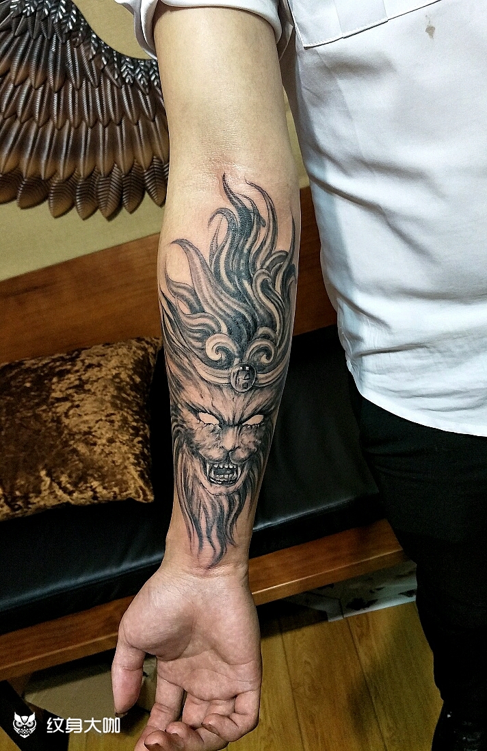 临摹网络作品悟空_纹身图案手稿图片_程龙的纹身作品集