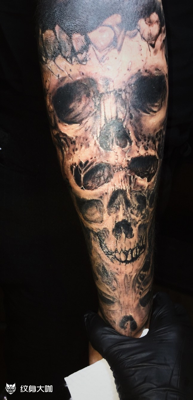 生化骷髅_纹身图案手稿图片_coco的纹身作品集
