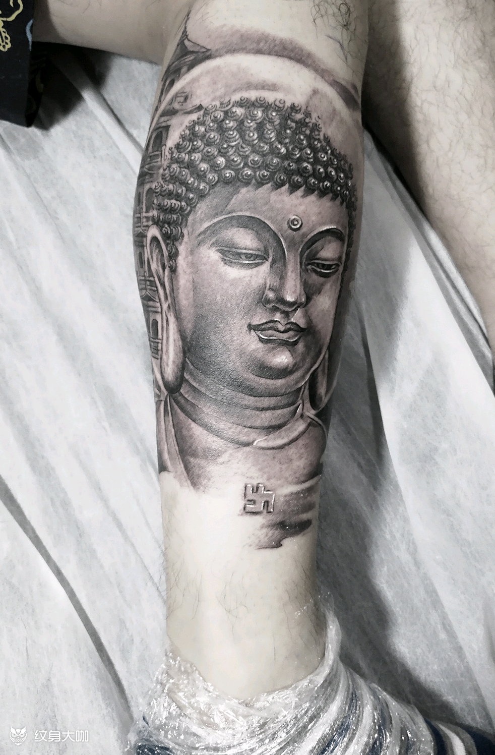 小腿佛_纹身图案手稿图片_林涛的纹身作品集
