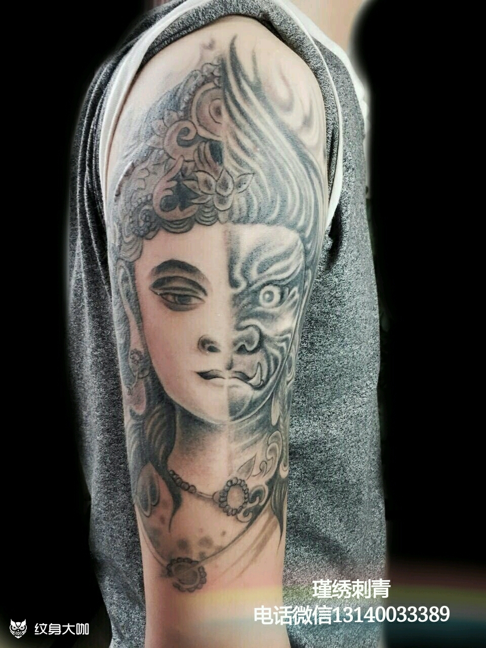 两面佛_纹身图案手稿图片_瑾绣的纹身作品集