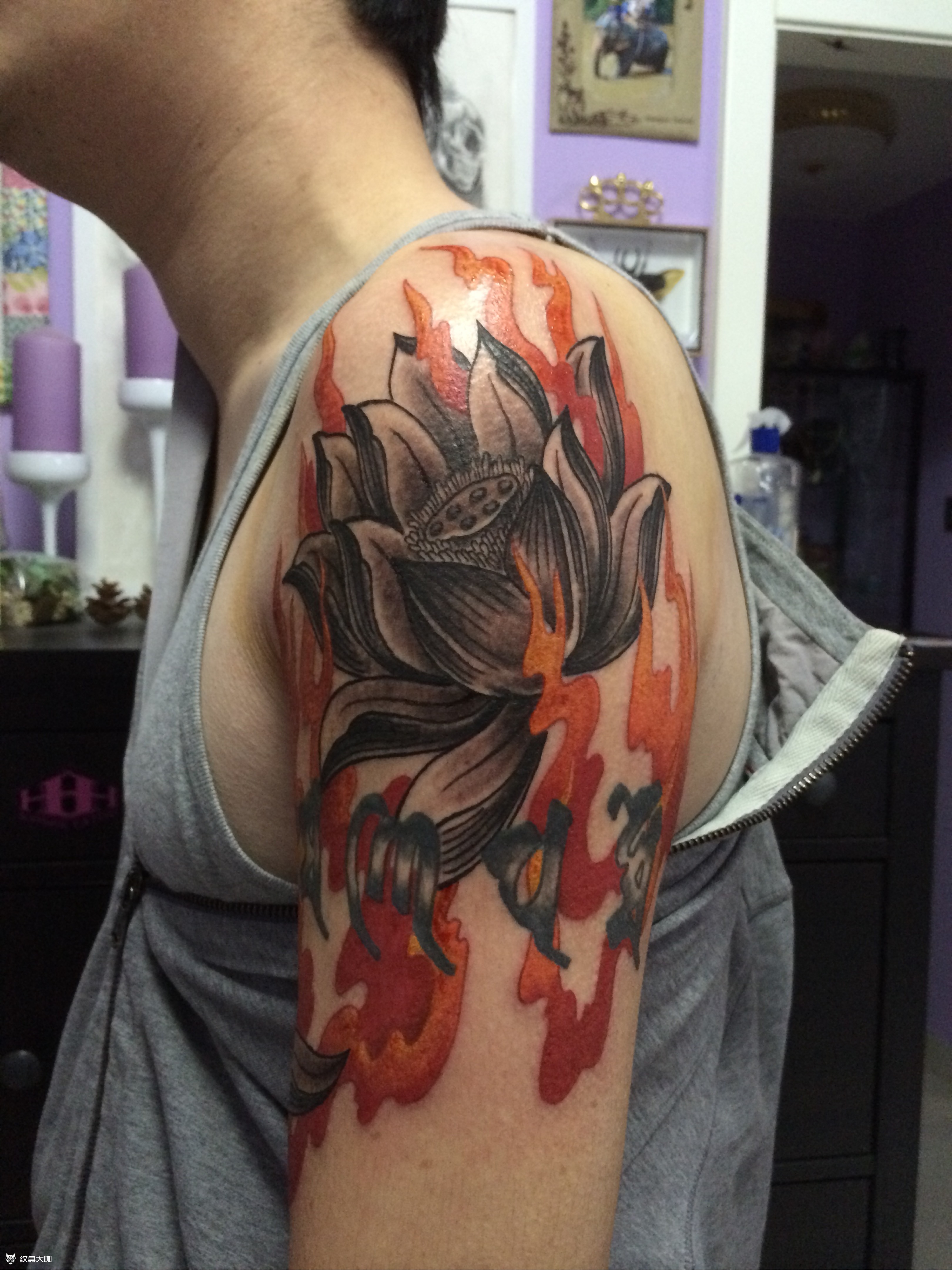 火莲_纹身图案手稿图片_queen 的纹身作品集