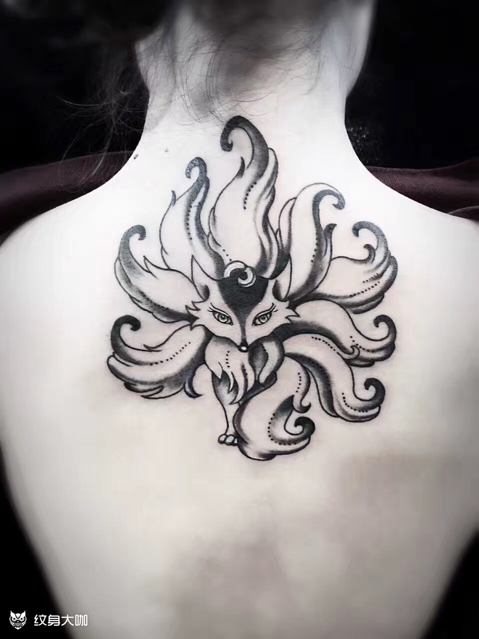 九尾狐_纹身图案手稿图片_阿野的纹身作品集