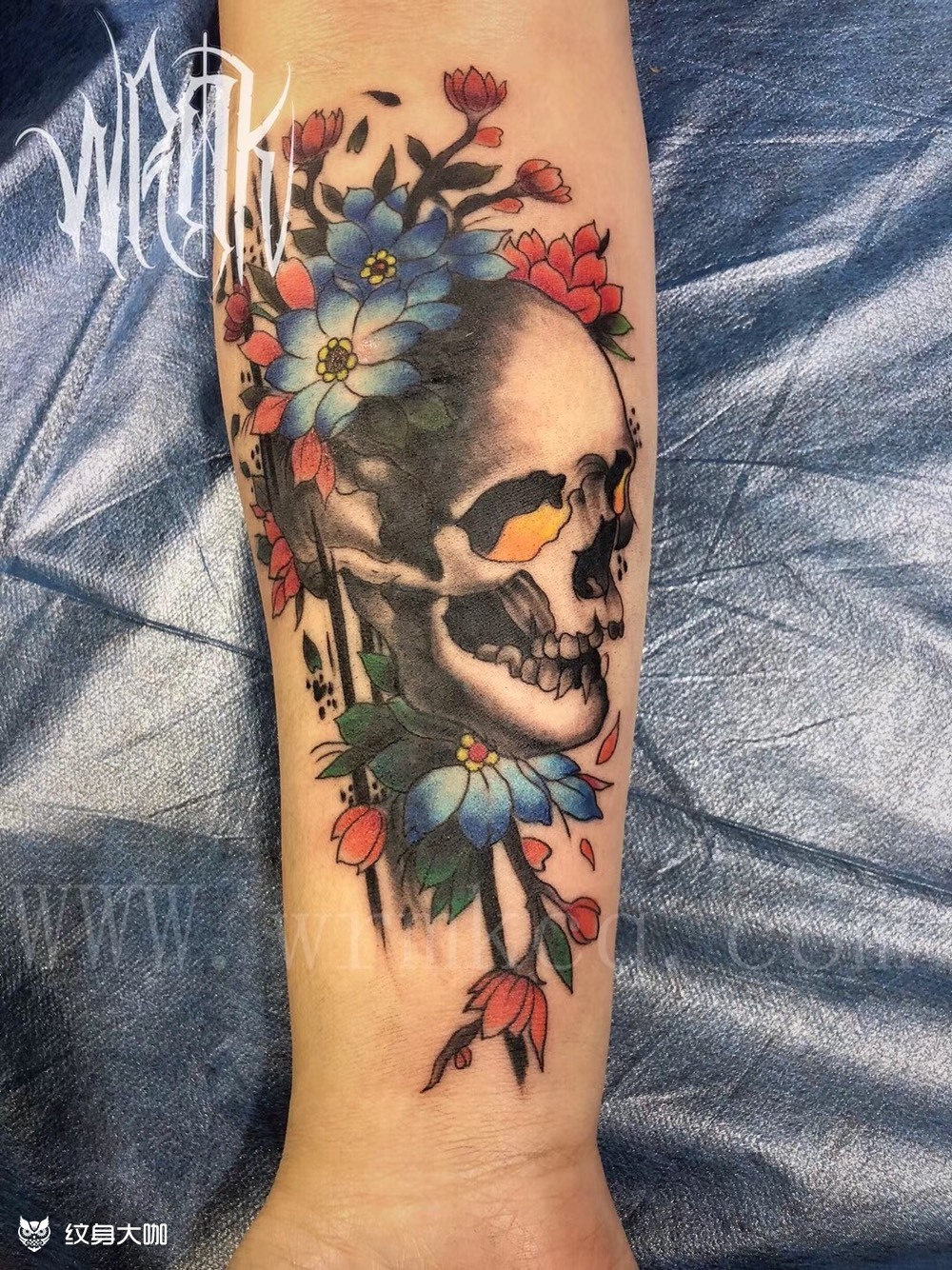 欧美骷髅头_纹身图案手稿图片_纹人墨刻扬州店的纹身作品集