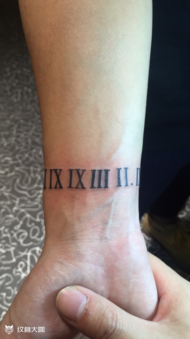 手腕罗马数字_纹身图案手稿图片_鹤针堂的纹身作品集
