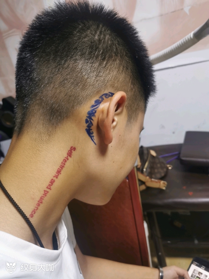 耳根图腾_纹身图案手稿图片_张惠铭的纹身作品集