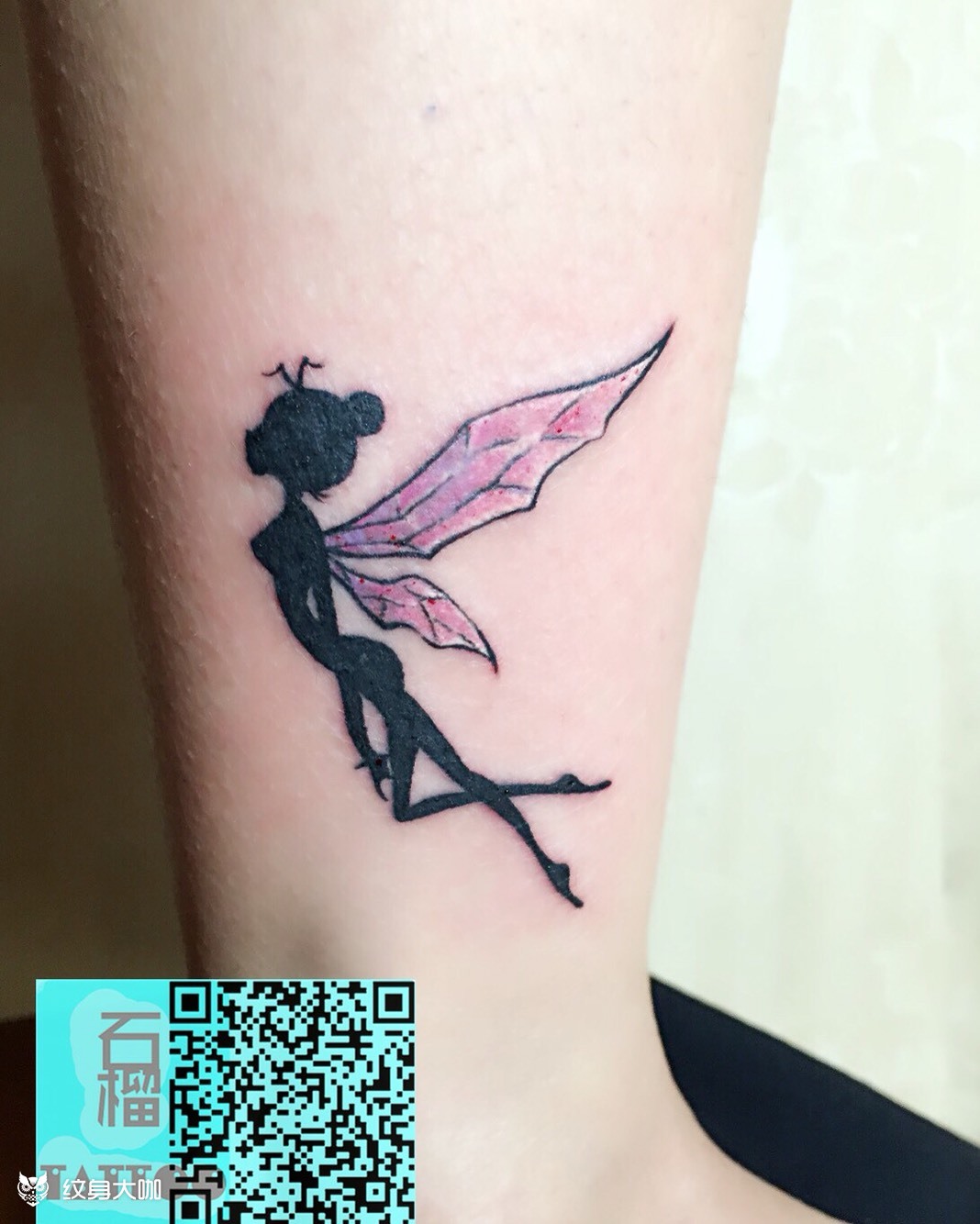 小精灵 脚踝 _纹身图案手稿图片_六六的纹身作品集