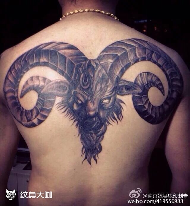 公羊头.撒旦_纹身图案手稿图片_严涛的纹身作品集