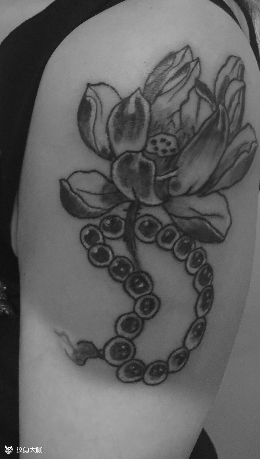 佛珠莲花_纹身图案手稿图片_初代雕熹的纹身作品集