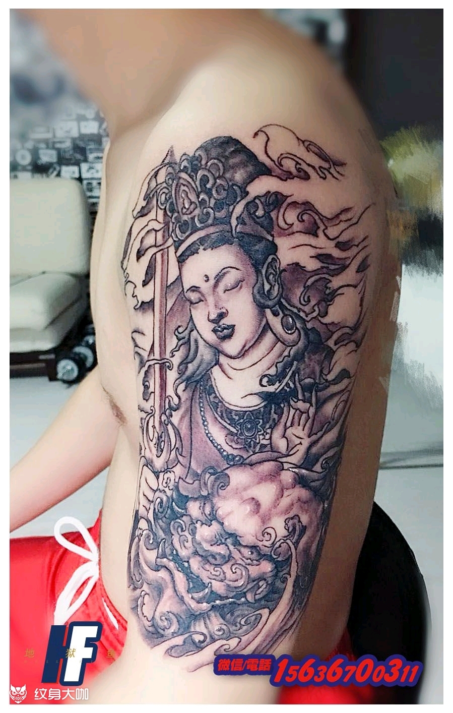 文殊菩萨_纹身图案手稿图片_蔡成的纹身作品集