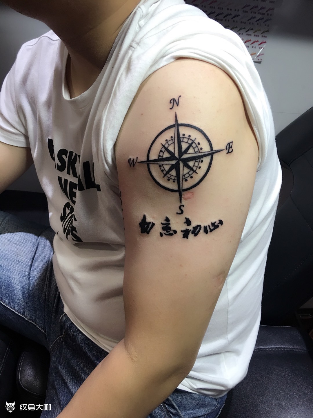 指南针纹身图案