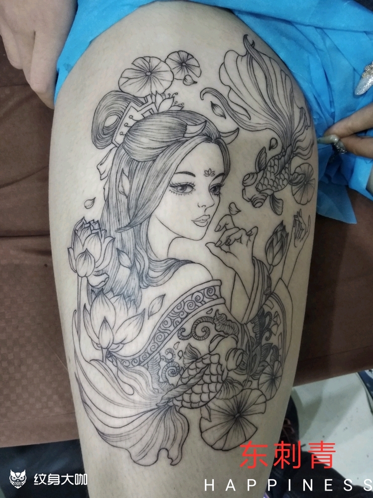 艺伎_纹身图案手稿图片_吴旭东的纹身作品集