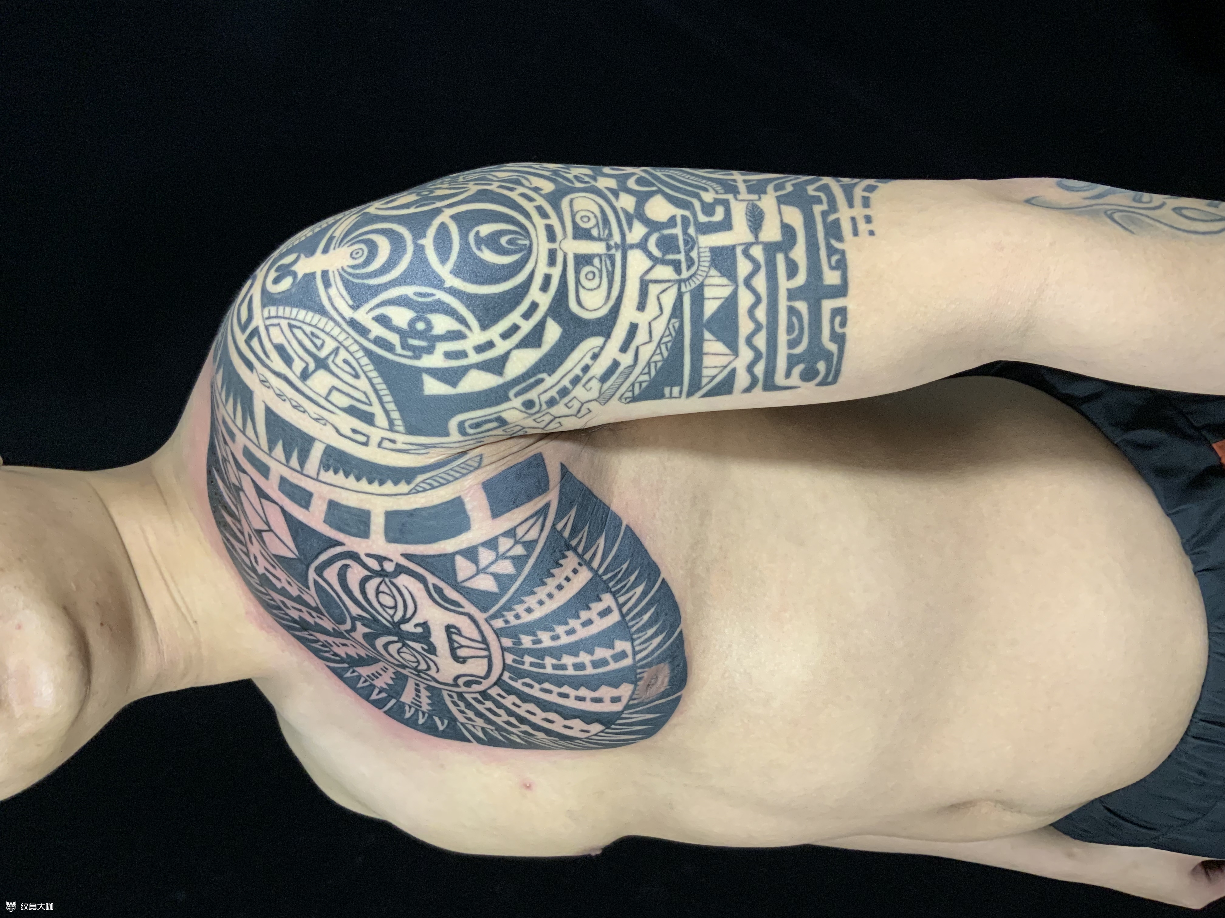 强森同款半甲给我的老顾客走一_纹身吧社区 - 纹身大咖