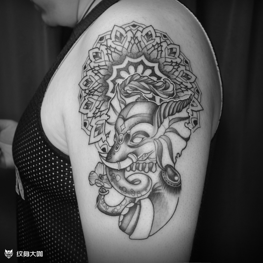 大象_纹身图案手稿图片_马胜东的纹身作品集