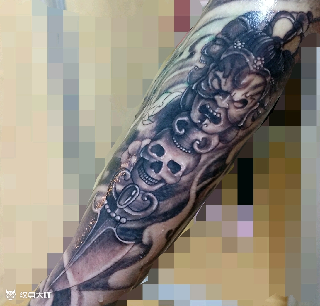 降魔杵_纹身图案手稿图片_墨功的纹身作品集