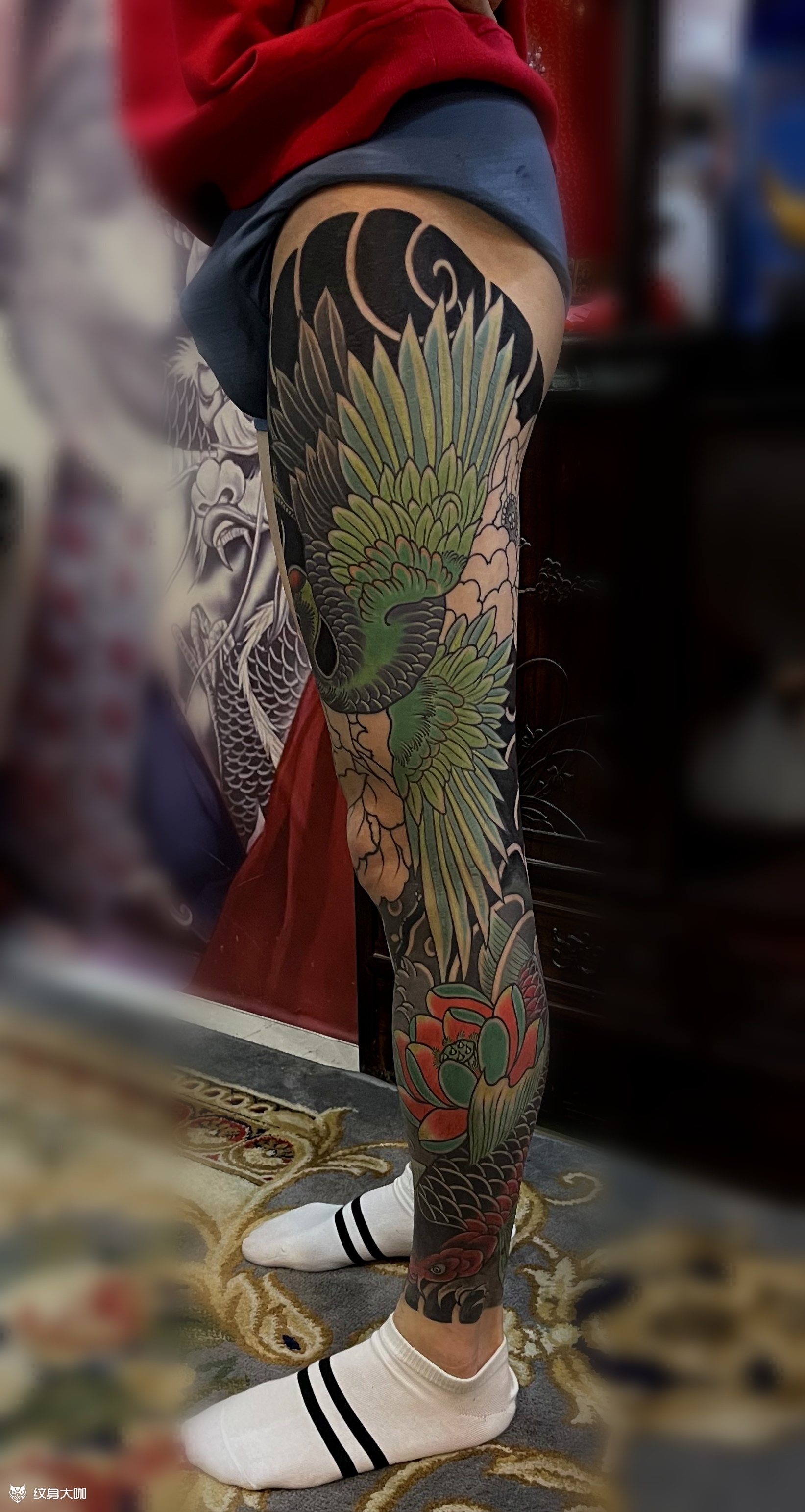 老传统花腿今日作业,花腿未扎_纹身吧社区 - 纹身大咖