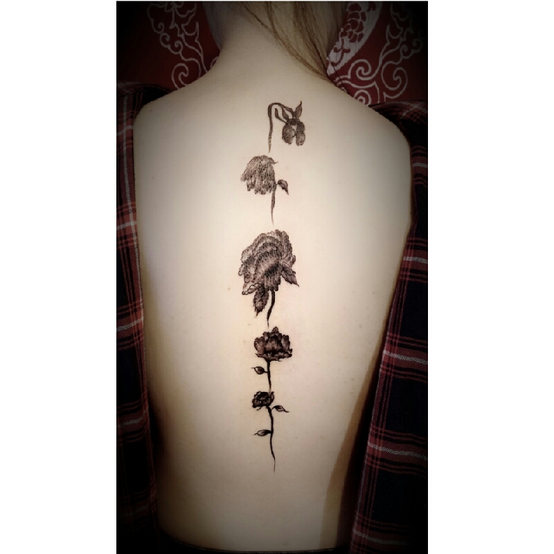 脊柱_纹身图案手稿图片_鹏peng的纹身作品集