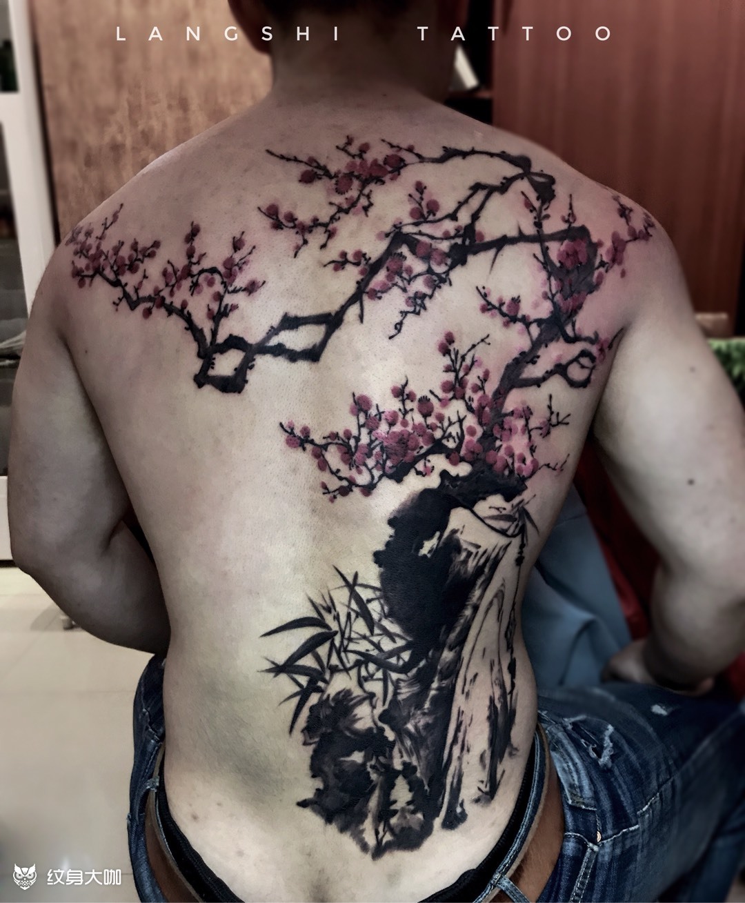 梅花_纹身图案手稿图片_王叨叨的纹身作品集