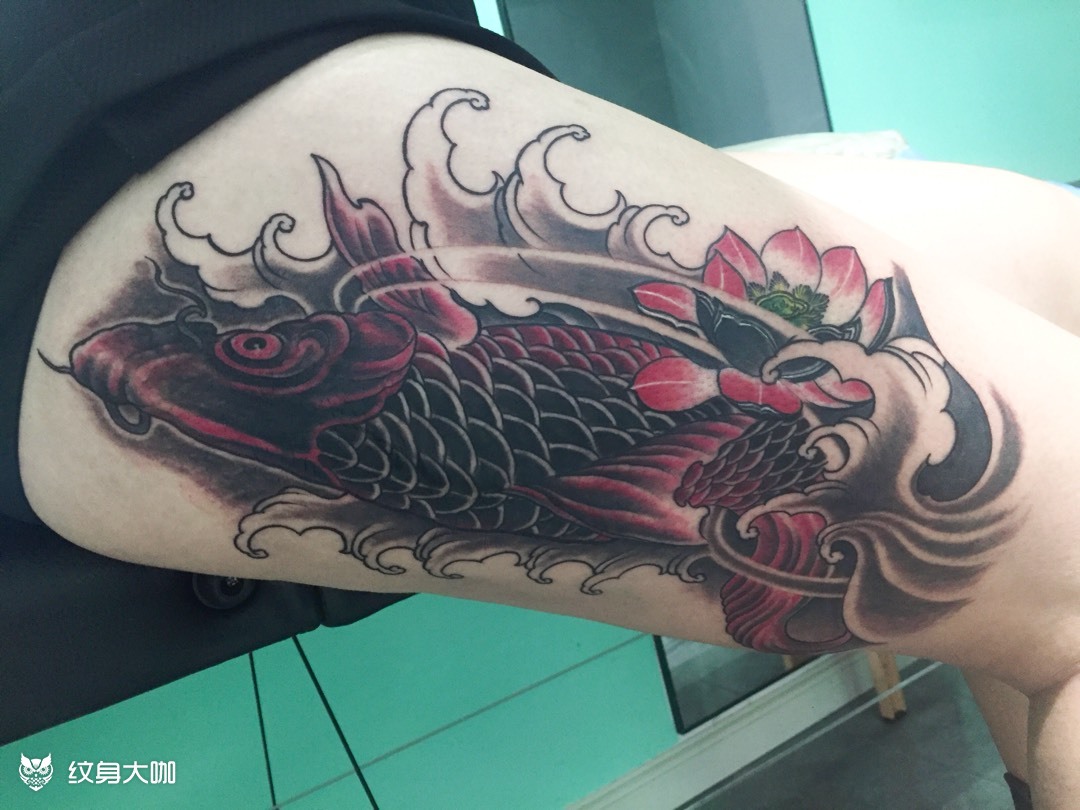 遮盖大腿外侧疤痕_纹身图案手稿图片_桑田的纹身作品集