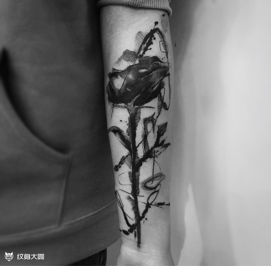 泼墨_纹身图案手稿图片_李纹肆的纹身作品集