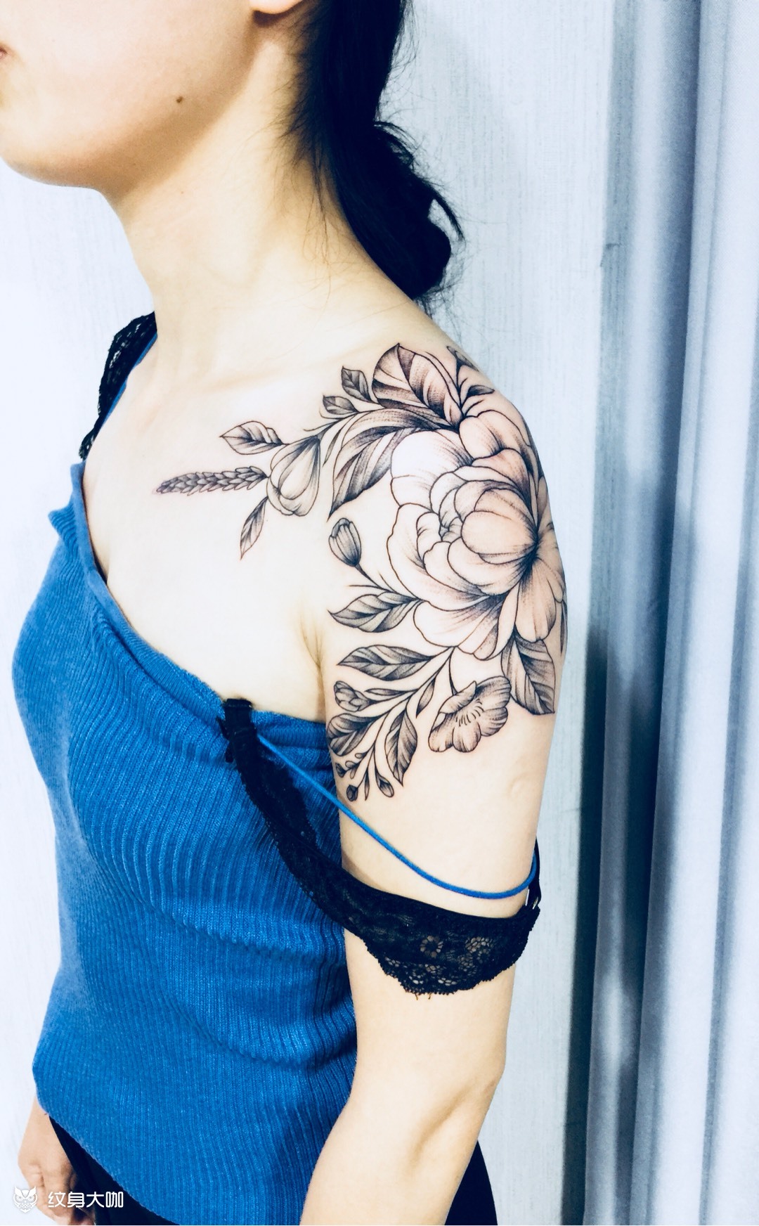 肩花_纹身图案手稿图片_余倩倩的纹身作品集