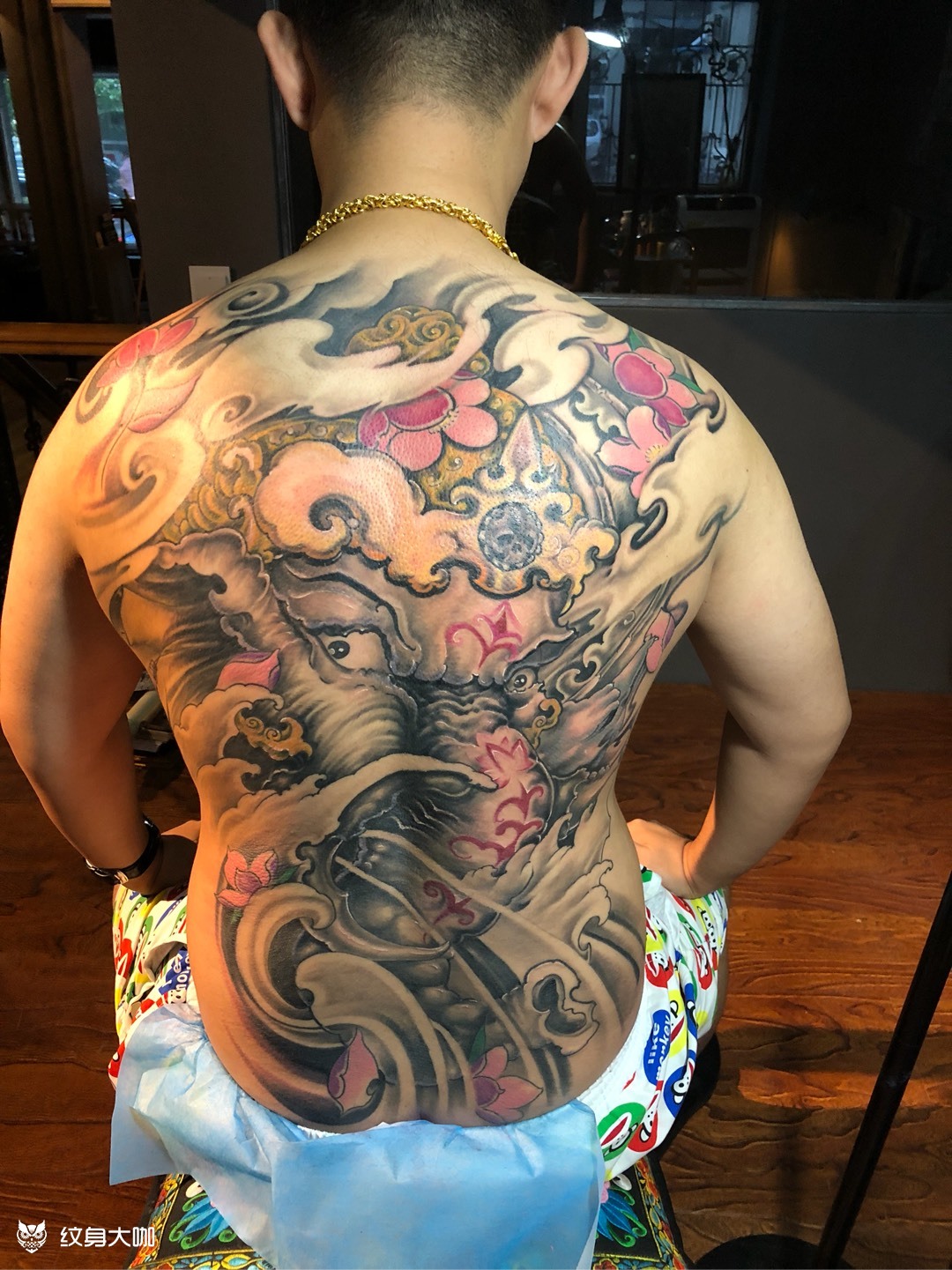 满背象财神_纹身图案手稿图片_针鬼掌门人的纹身作品集