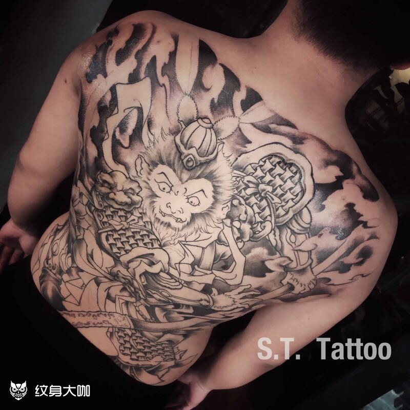 齐天大圣_纹身图案手稿图片_刘俊的纹身作品集