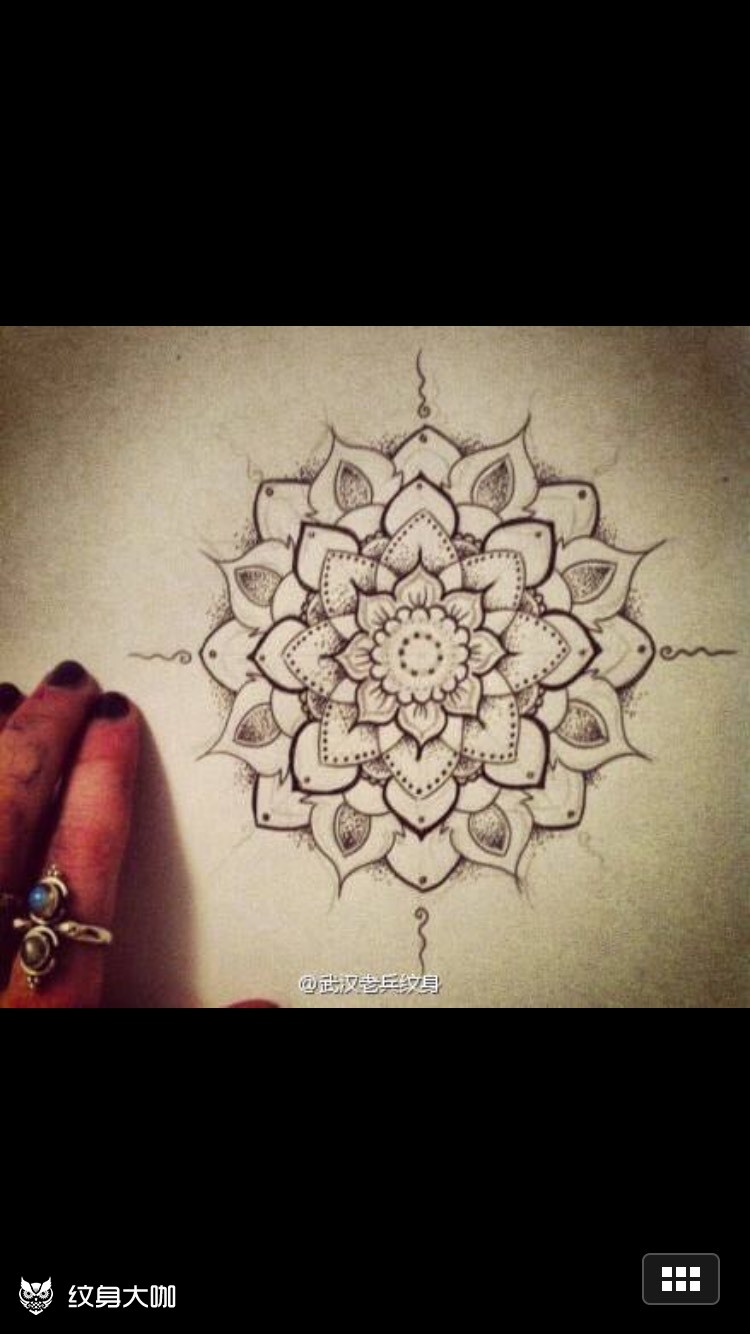梵花_纹身图案手稿图片_小洛的纹身作品集