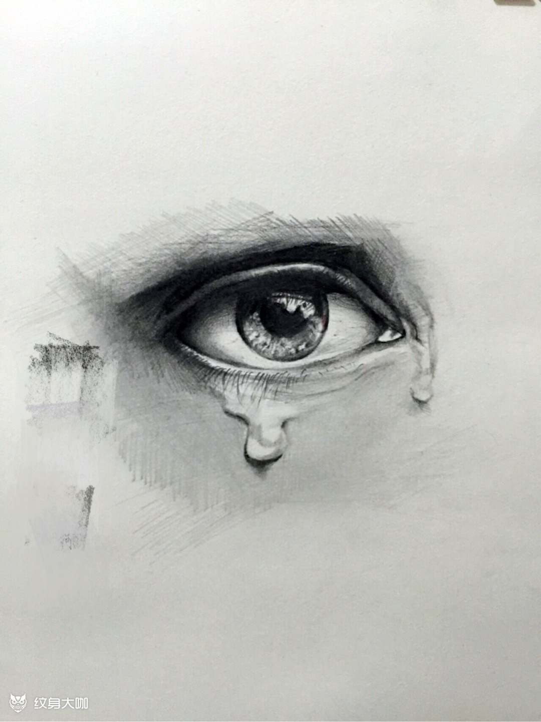 泪_纹身图案手稿图片_轻描淡写的纹身作品集