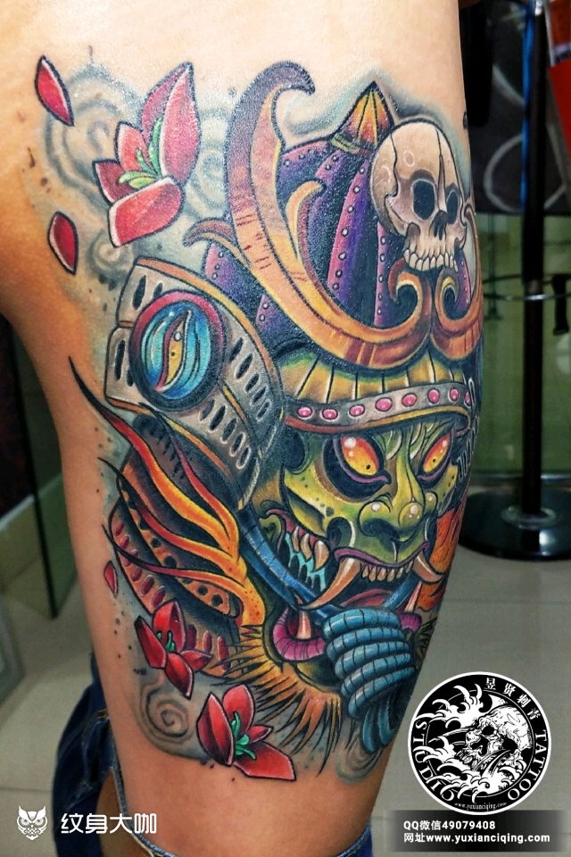 school 鬼武士_纹身图案手稿图片_李晓晨的纹身作品集