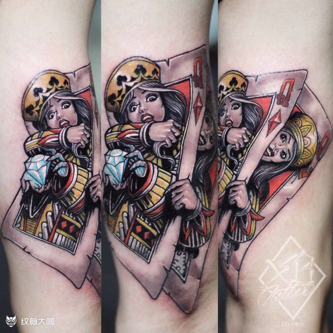 扑克_纹身图案手稿图片_潘文帮的纹身作品集
