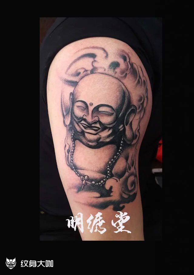 笑佛_纹身图案手稿图片_a.明绣堂 纹身的纹身作品集