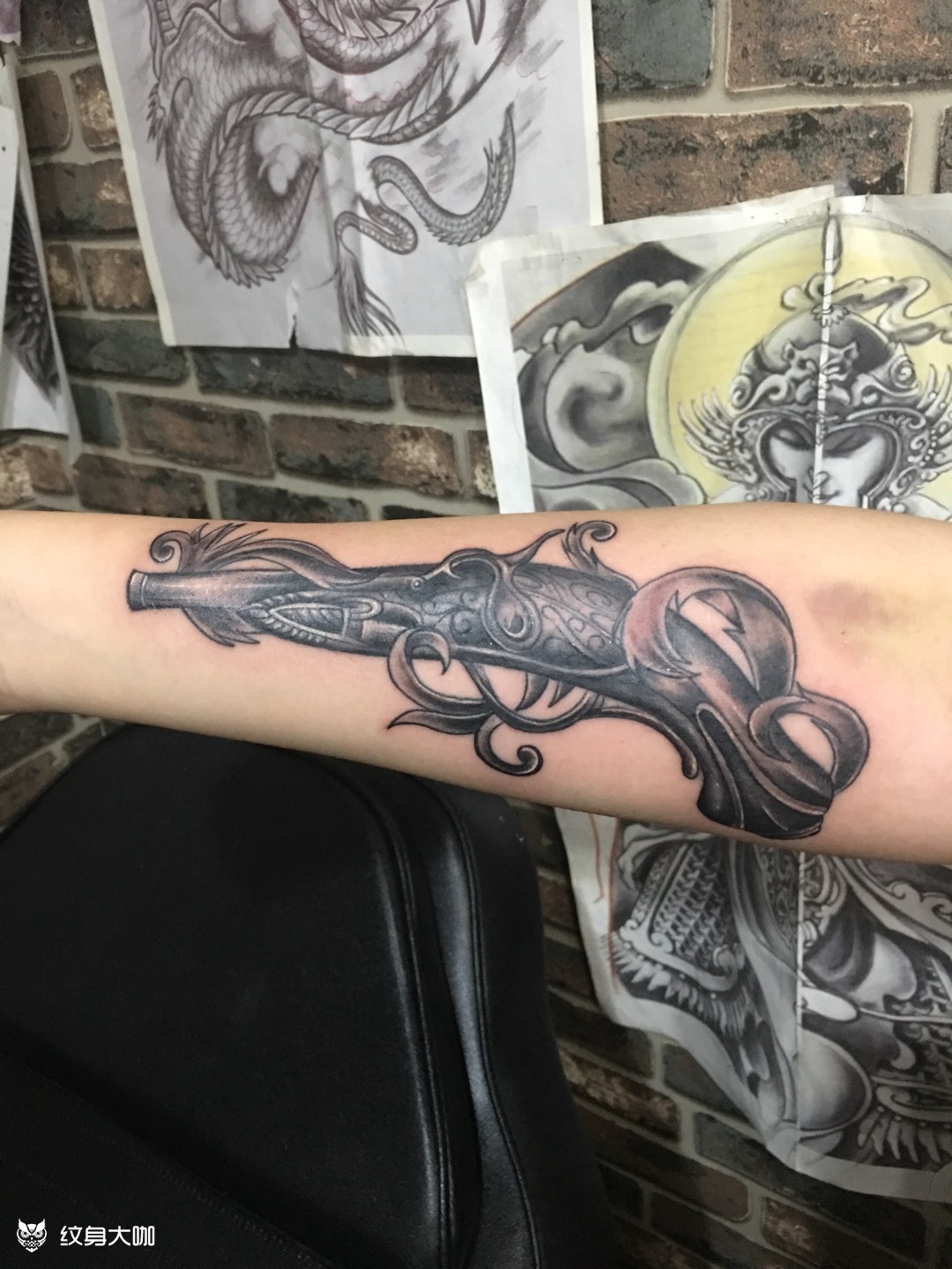 花枪_纹身图案手稿图片_杨弘的纹身作品集