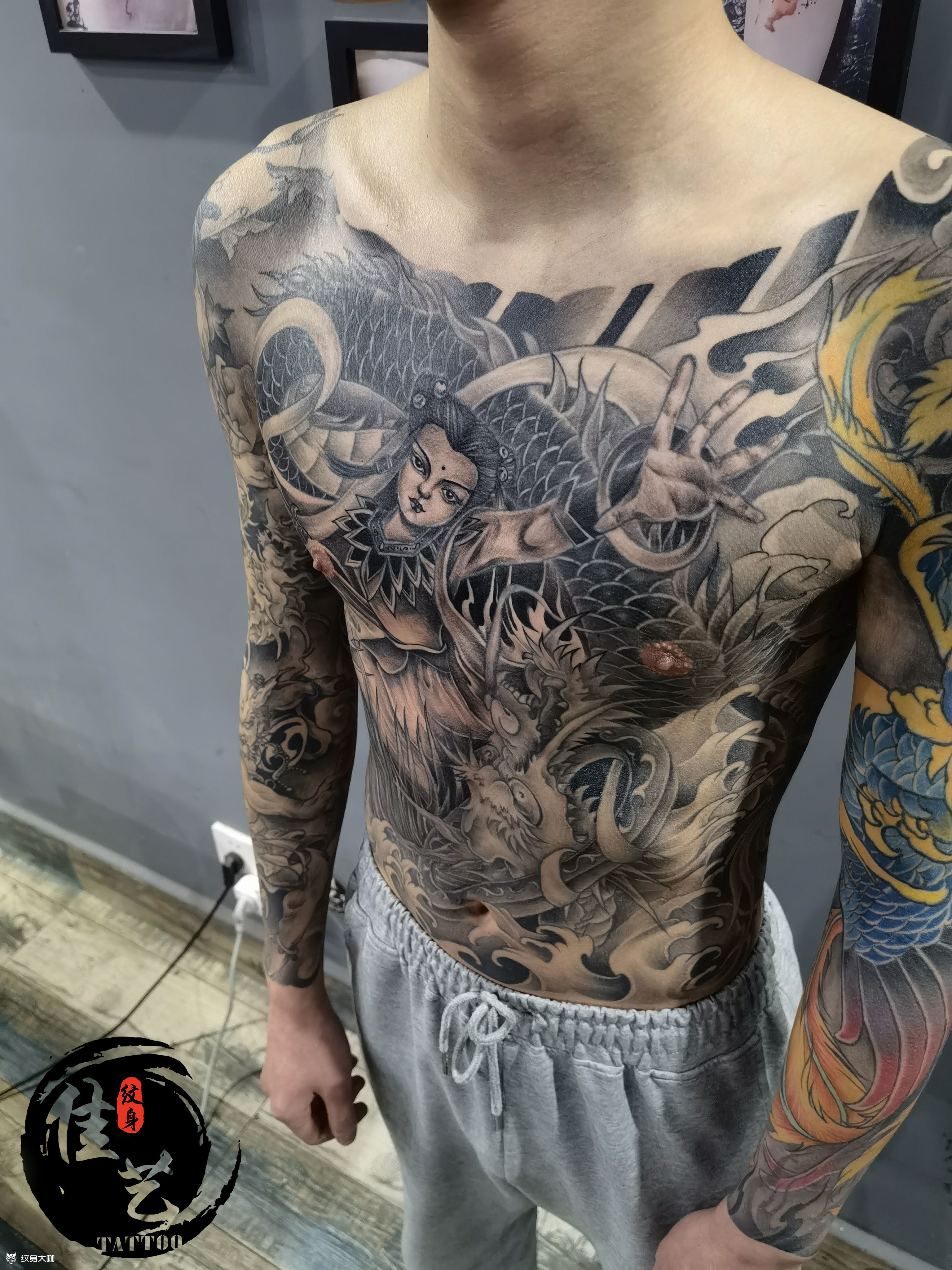 哪吒降龙遮盖,修改,添加,断_纹身吧社区 - 纹身大咖