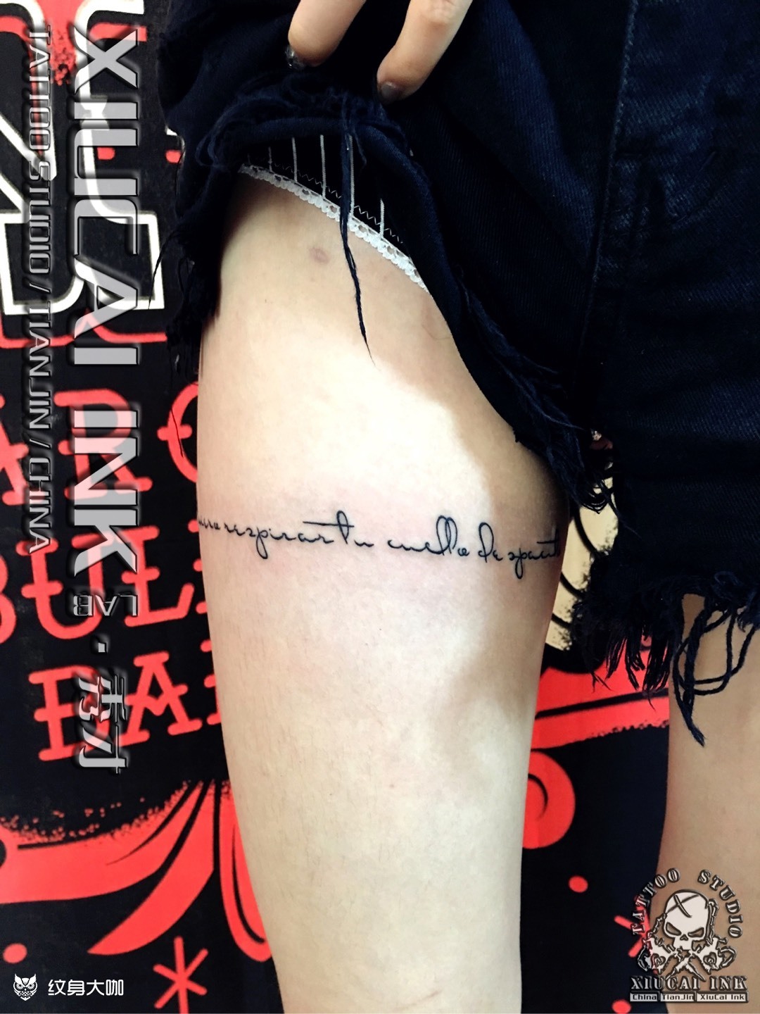 今天的腿部字母_纹身图案手稿图片_l3s的纹身作品集