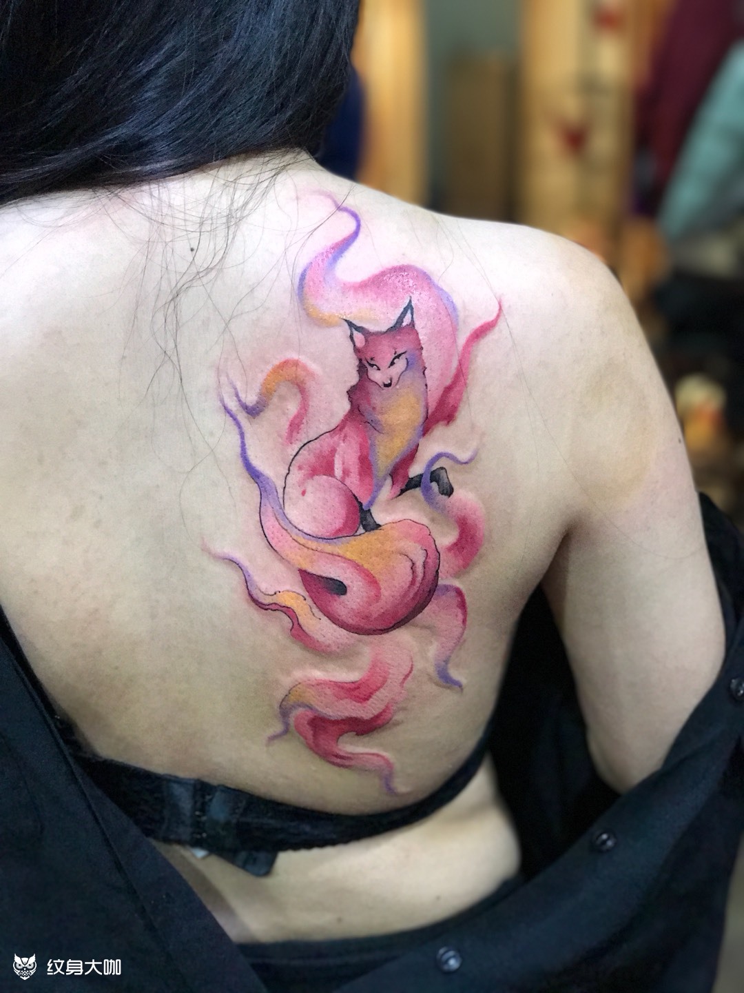 九尾狐_纹身图案手稿图片_徐梁的纹身作品集