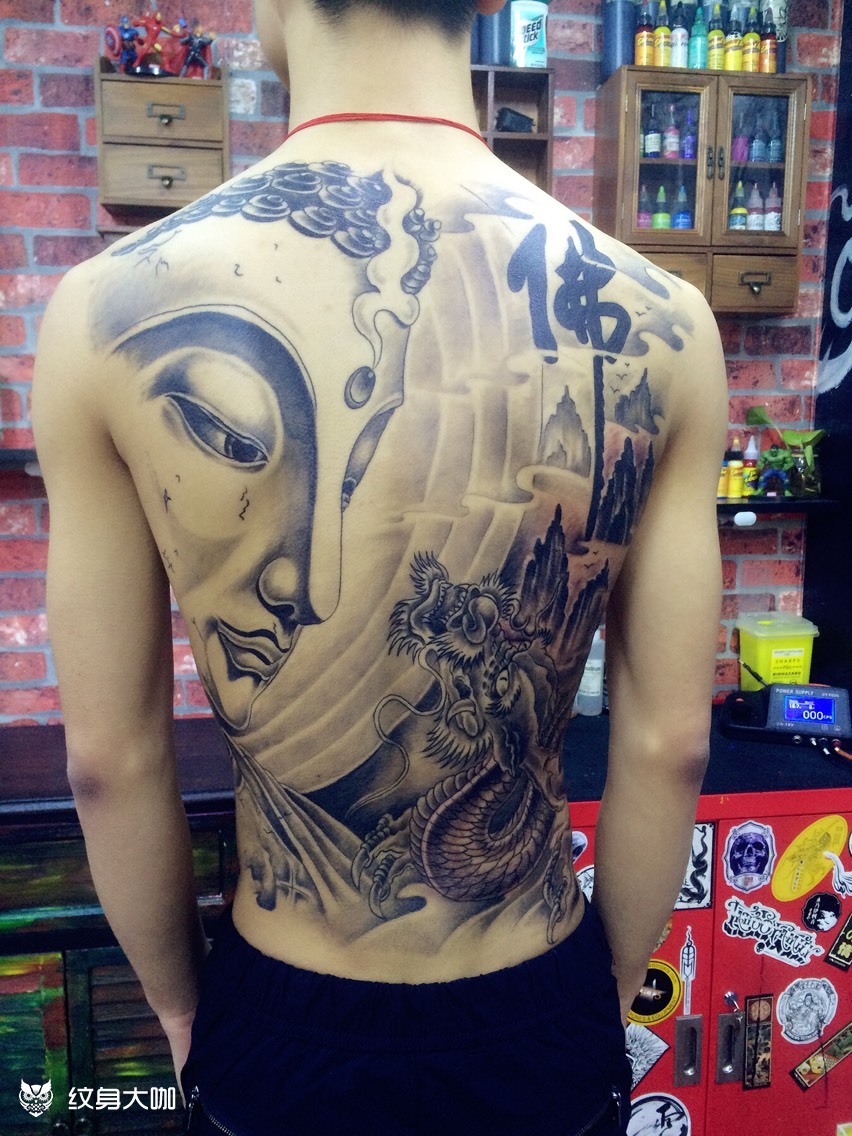 9899原创满背佛_纹身图案手稿图片_龙魂刺客的纹身作品集