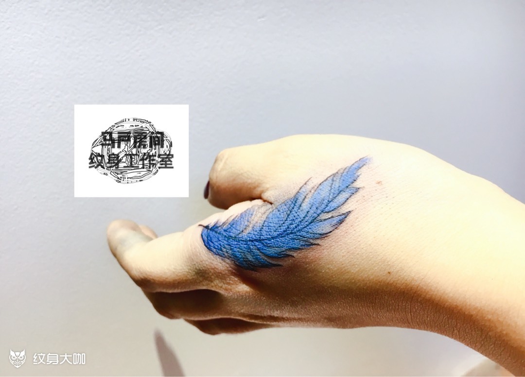 虎口羽毛_纹身图案手稿图片_马户的纹身作品集