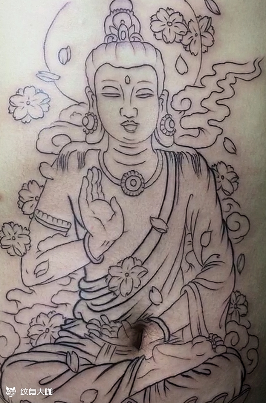 阿弥陀佛-未完待续_纹身图案手稿图片_sylvia希维尔的纹身作品集