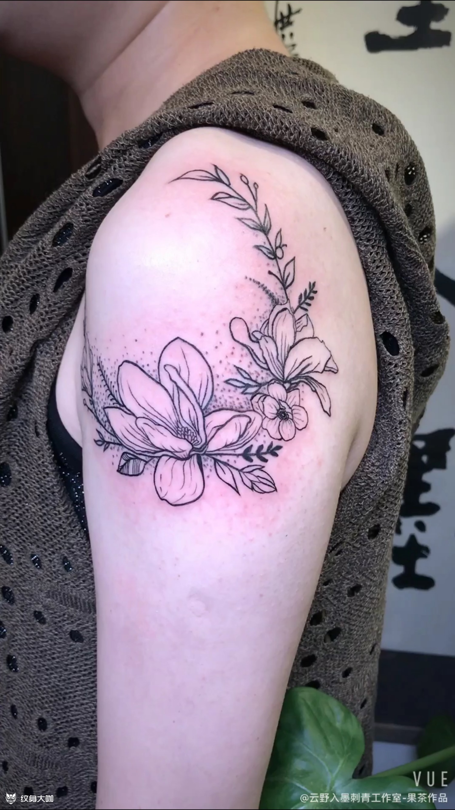 大臂花环_纹身图案手稿图片_李阳-果茶的纹身作品集