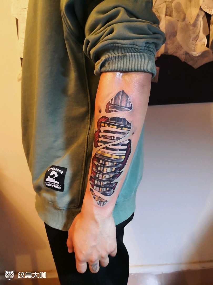 机械弹簧_纹身图案手稿图片_丹妮的纹身作品集