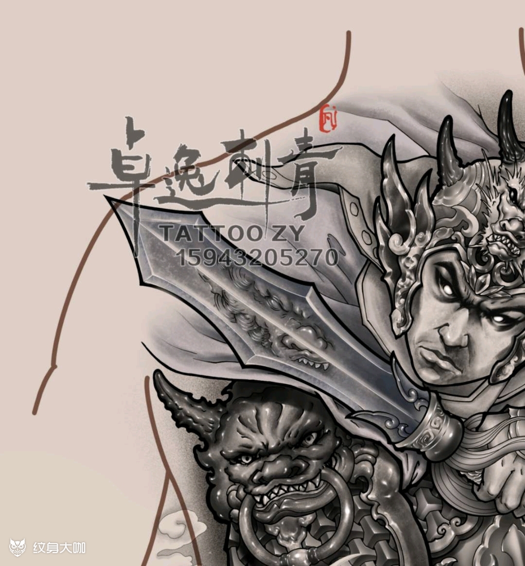 赵云_纹身图案手稿图片_易凡的纹身作品集