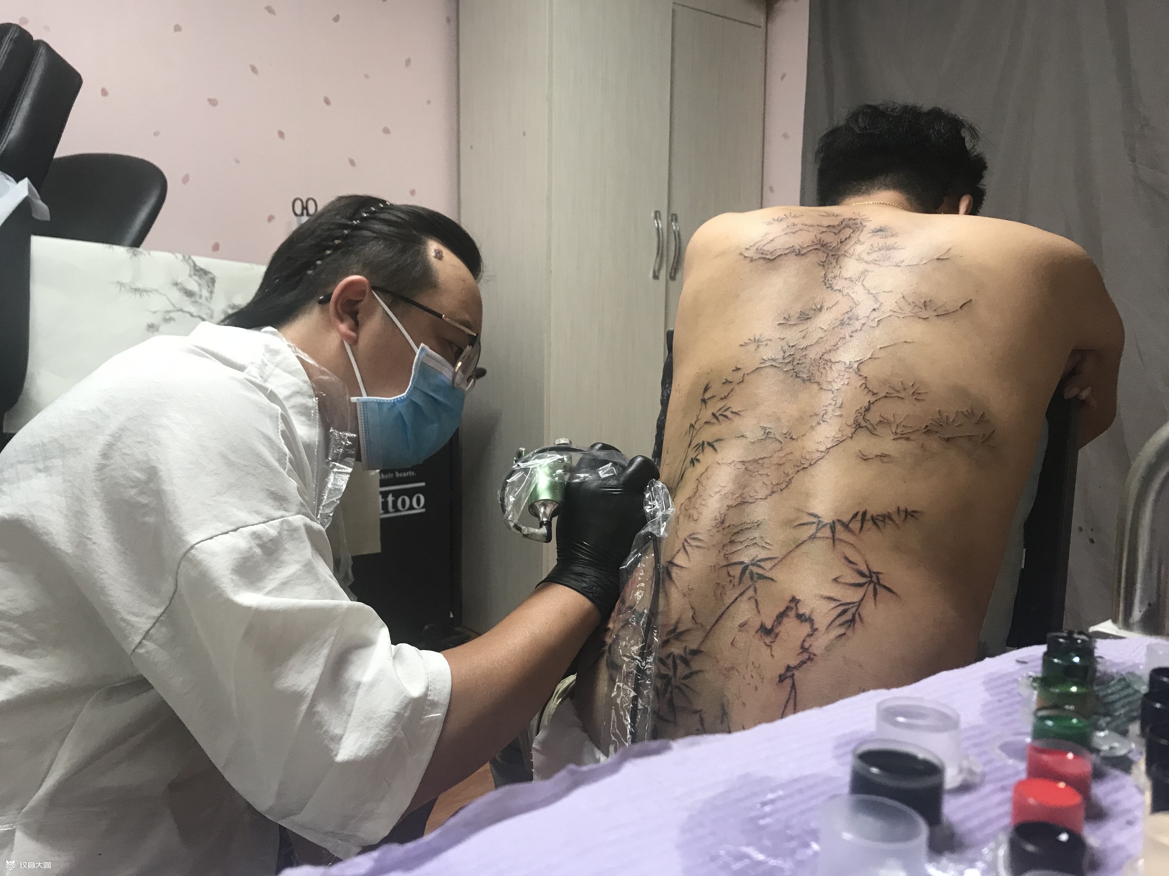 岁寒三友_纹身图案手稿图片_萃麟tattoo·雕时的纹身作品集